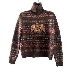 $2490 retail-Ralph Lauren Purple Label Multicolor Turtleneck Sweater